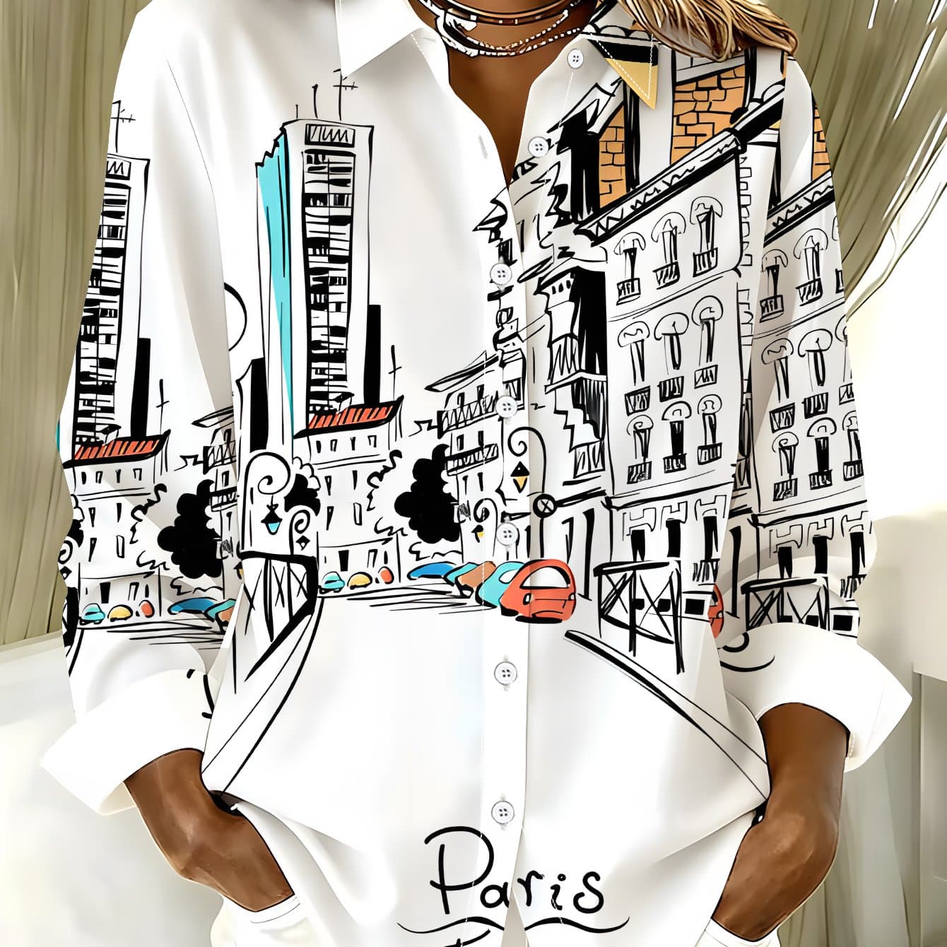 TEMU Plus Size, Plus-size Women's Casual Long-sleeved Printed Cardigan Top