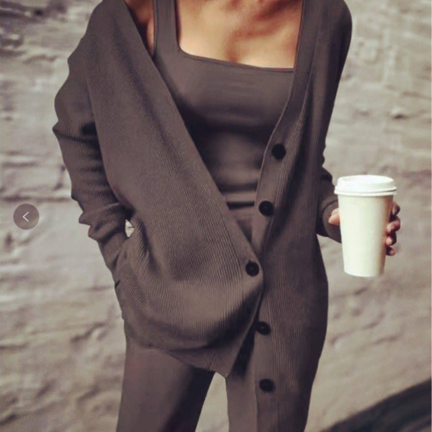 TEMU Spring And Autumn Three-piece Jacket Vest Pants Women's Clothing