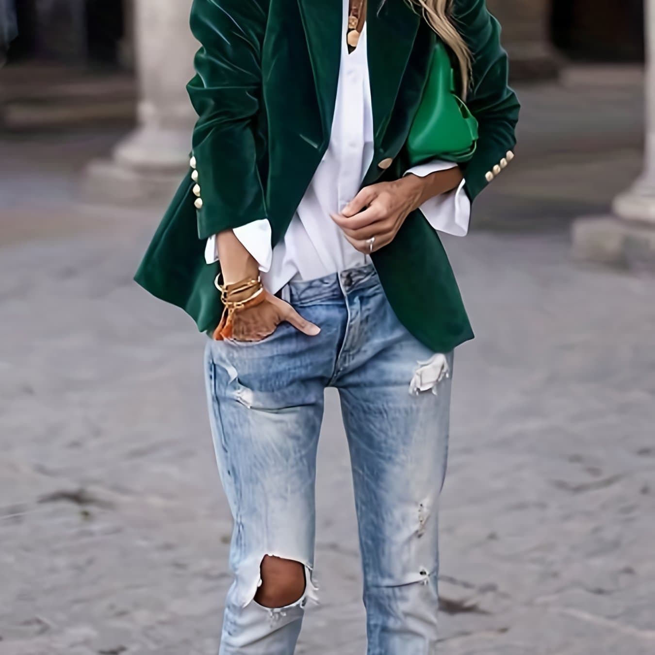 TEMU Autumn And Winter New Women's Blazer Solid Color Corduroy Buttons Long Sleeve Thickened Glossy Premium Winter Blazer Classic Waist Version One-button Commuter Fashion Versatile Blazer Jacket