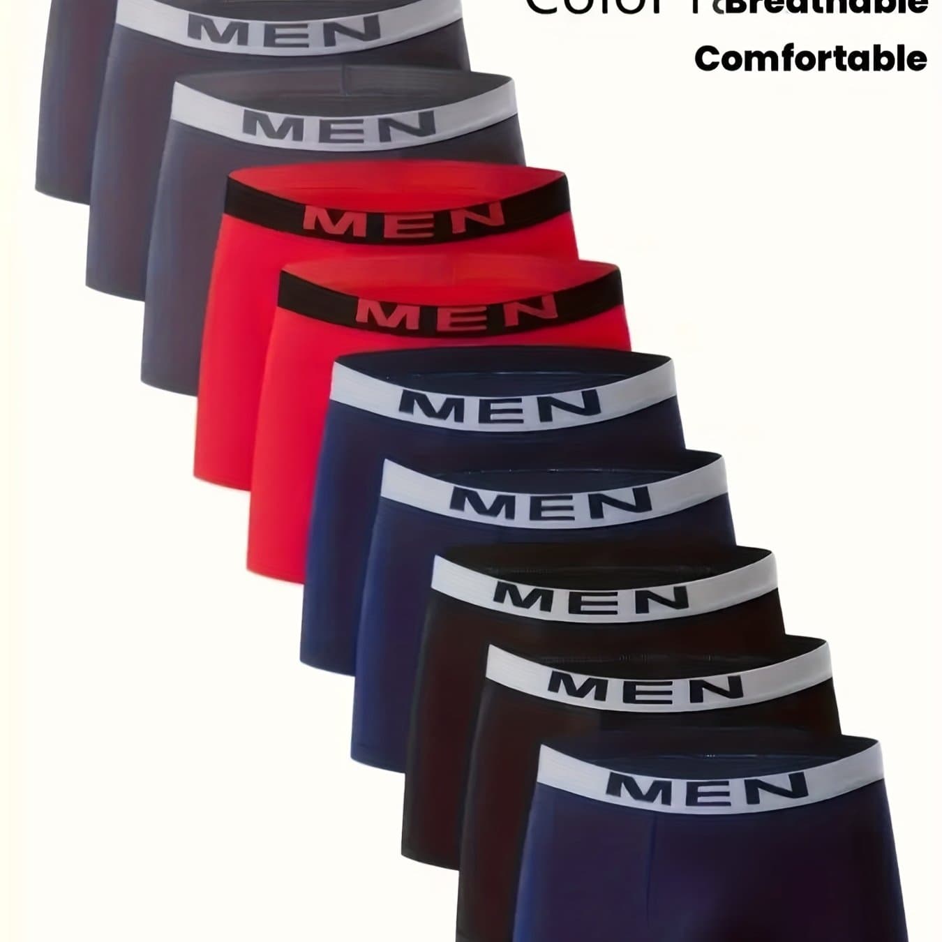 TEMU Set Of 's Breathable Boxer Shorts - Soft, Flexible, Plain Color, Casual Athletic Underwear