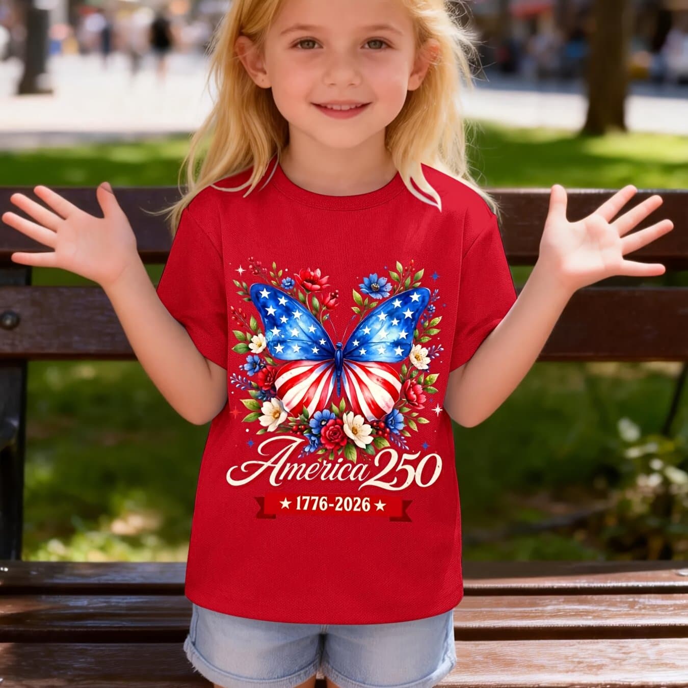TEMU Kids Quick-dry T-shirt United States Of Anniversary 1776-2026 Pattern - Suitable For Boys And Girls - Lightweight Summer Short-sleeve Top, Ideal For Beach, Sports, School - Shirt