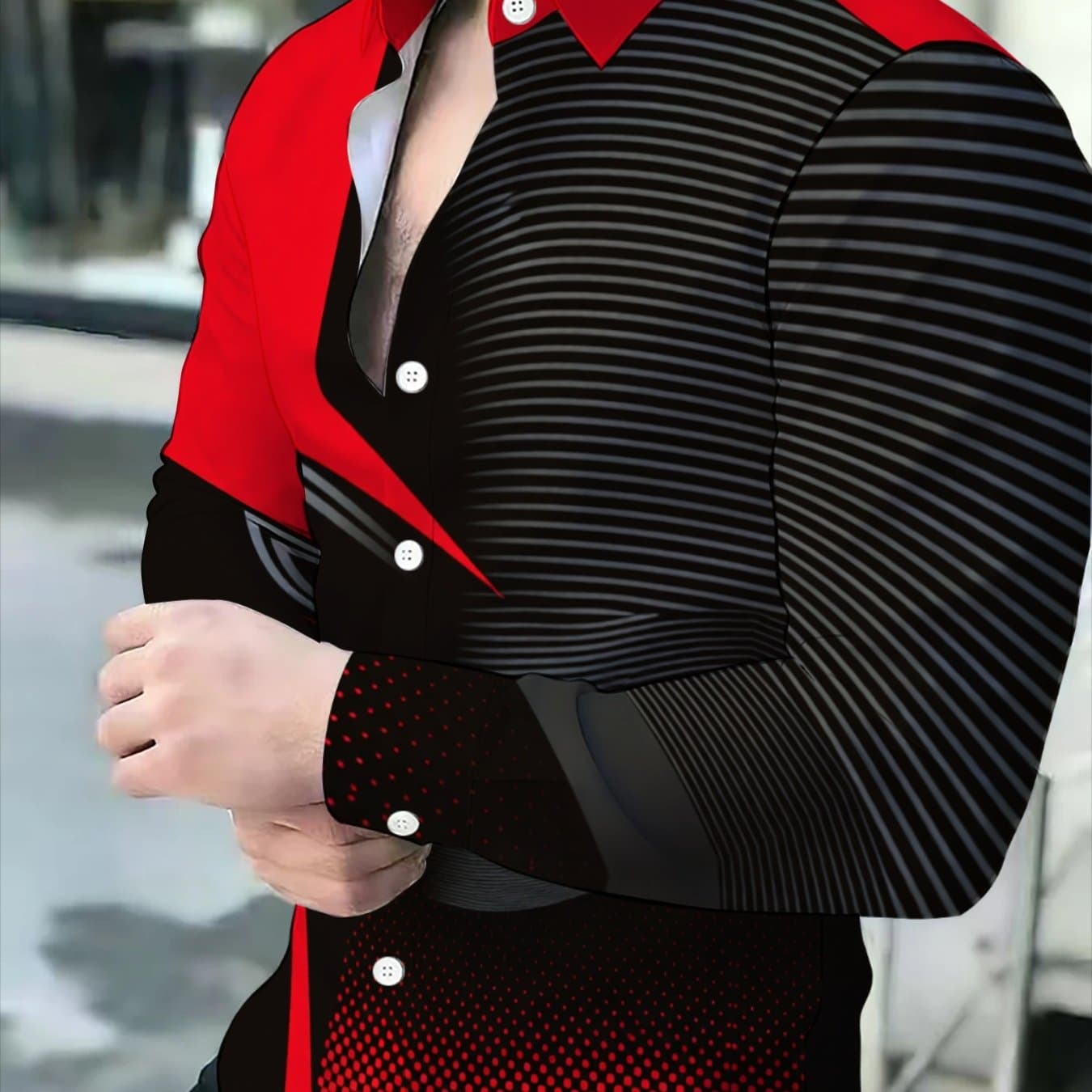 TEMU Men's Casual Long Sleeve Shirt