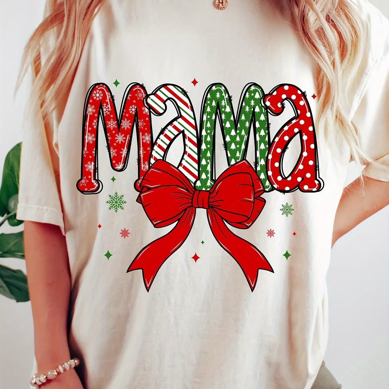 TEMU 2024 Christmas European And Printed Women's T-shirt
