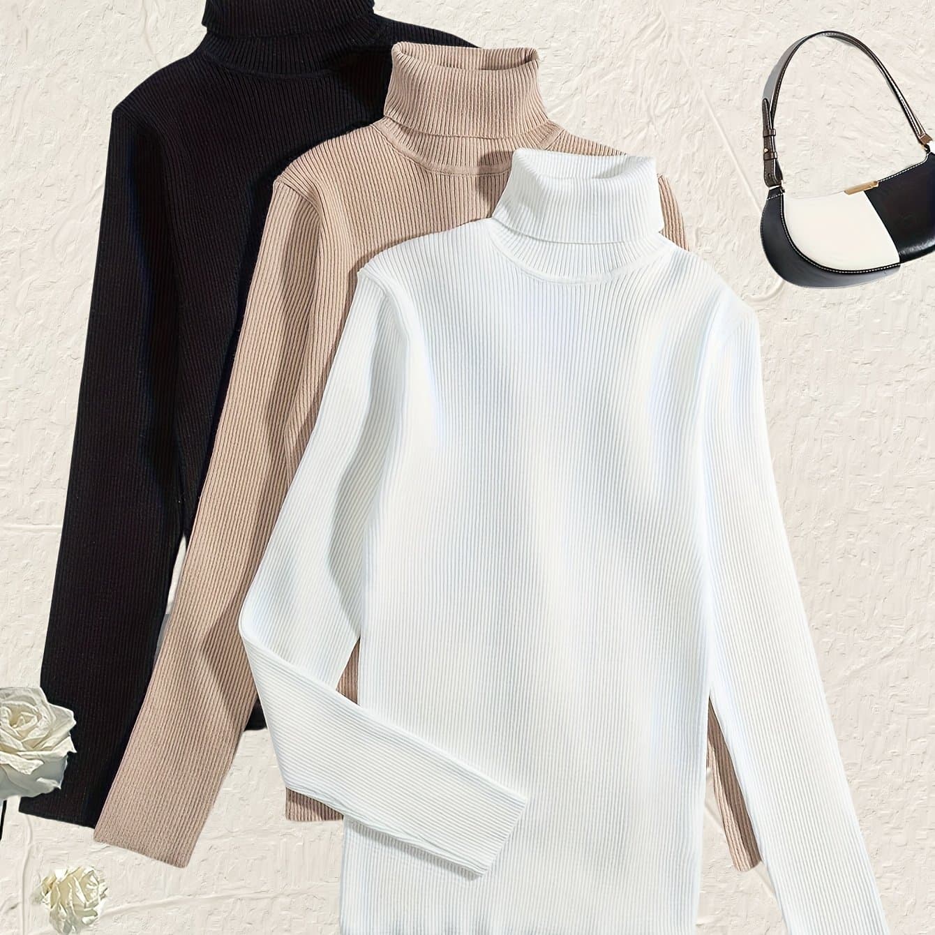 TEMU Women's Pullover High Collar 3pcs Set 2