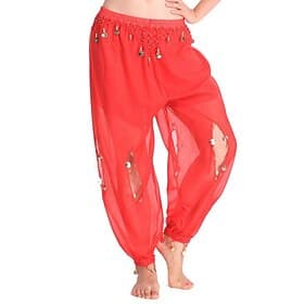 Bauchtanz Hosen Anhänger Damen Leistung Hoch Chiffon