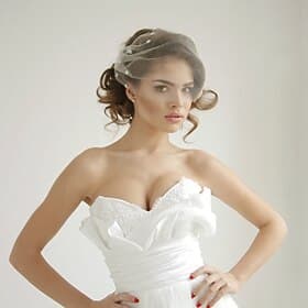 One-tier Vintage Style / Classic Style Wedding Veil Blusher Veils with Pure Color / Crystals / Rhinestones Tulle / Birdcage