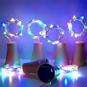 Outdoor Solar String Light LED Solar Garden Light 6pcs 2M 20LED Solar Powered Wine Bottle Cork Shaped LED Copper Wire String Festival Outdoor Fairy Garland Lig