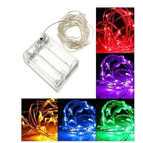 10M 100 LED Silver Wire Fairy String Light Outdoor String Lights Battery Powered Waterproof  Party Decor