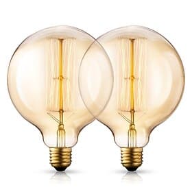 2pcs 40w edison vintage globe ampoule à incandescence dimmable e26 e27 g125 filament antique ambre blanc chaud pour loft bar restaurant cuisine 220-240v