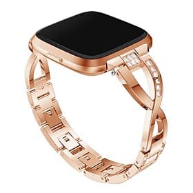 Watch Band for Fitbit Versa 2 / Versa Lite / Versa SE / Versa Stainless Steel Rhinestone Replacement  Strap Bling Diamond Jewelry Bracelet Wristband