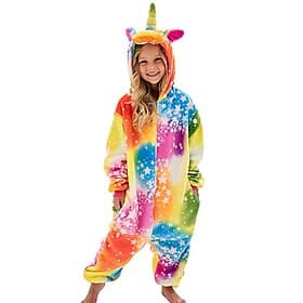 Kigurumi Pajamas Fancy Costume Onesie Costume Animal Unicorn Cartoon Warm Comfy Kid's Unisex Boys and Girls Christmas Halloween Carnival Party Performance Home