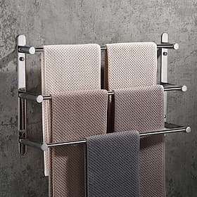 toalheiro multicamadas toalheiro toalheiro, aço inoxidável prateleira de armazenamento de barra de toalha de 3 camadas para banheiro suporte de toalha de 30cm