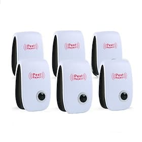 6Pcs Ultrasonic Plug In Pest Repeller For Flea, Insects, Mosquitoes, Mice, Spiders, Ants, Rats, Roaches, Bugs, Non-Toxic, Humans Pets Safe