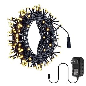 Guirlandes lumineuses étanches 10m 100LED blanc chaud bleu et blanc guirlandes lumineuses pour décoration de jardin extérieure