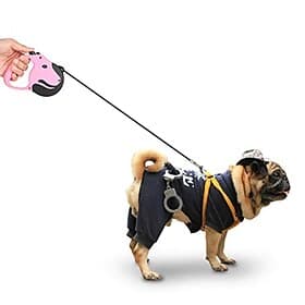 Upgraded Retractable Dog Leash, 360° Tangle-free Dog Walking Leash For Heavy Duty Up To 33lbs, 16.5ft Strong Reflective Nylon Tape With Anti-slip Handle, One-h
