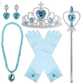 Snow Queen Princess Elsa Gloves Necklace Outfits Girls' Kid's Children's Day Masquerade