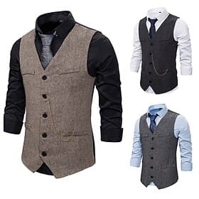 Classique Rétro Vintage Années 1920 Veste Gilet Gatsby le Magnifique Garçons d'Honneur Déguisement Homme Carnaval Mascarade Mariage Soirée robe demoiselle d ho