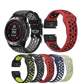 Watch Band for Garmin Approach S62 Marq Descent G1 Approach S60 Fenix 7/6/5 Plus Pro Sapphire Solar Silicone Replacement  Strap Quick Fit 22mm Breathable Sport