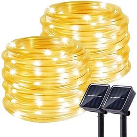 Solar Rope Lights Outdoor Waterproof  Tube Light with 100 LED 35.7 feet 8 Modes Copper Wire Fairy Lights for Garden Fence Patio Yard Party Wedding  Hall