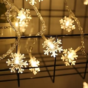 3M 6M 10M Snowflake String Lights  Tree Stars Fairy Garlands Curtain Light Outdoor for  Party New Year's Decor
