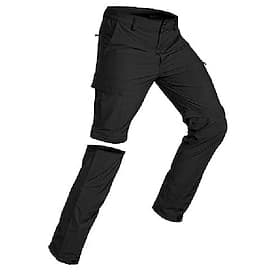 men's-convertible-hiking-trousers quick dry lightweight zip off breathable cargo trousers for outdoor, fishing, safari (grey, l)