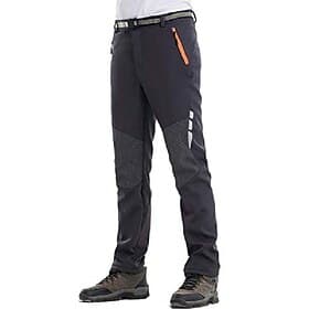 Wanderhose Herren Softshell Fleece warme winddichte Wanderhose Outdoor-Hose Skihose zum Klettern, Trekking, Outdoor-Sport (uk m / tag xl, grau)