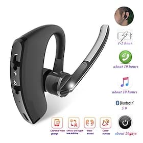 Bluetooth Headset Wireless V5.0, Hands-Free Earpiece with Noise Canceling Boom Mic, 10H Talk Time 20 Days Standby Business Headphone for Truck Driver Office, C