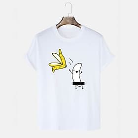 Men's Short Sleeve Funny T-Shirt - Humorous Naked Banana Censored Graphic Tee