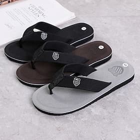 Men's Black Flip-Flop Sandals with Cushioned Sole  - Comfortable Casual Beach and Summer Footwear