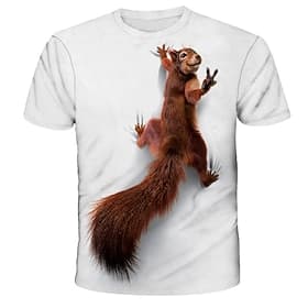 Men's Graphic Animal Squirrel T Shirt Tee Funny T Shirts Short Sleeve T shirt 3D Print Round Neck Shirt Streetwear Exaggerated Designer Daily Holiday Sea Blue