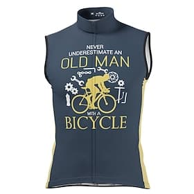 Herren Radtrikot Geometrisch Buchstaben  Zahlen Ausrüstung Ärmellos Fahhrad Trikot Oberteil mit 3 Gesäßtaschen Mountainbike MTB Straßenradsport Schnelltrocknen