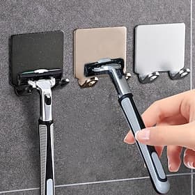 Punch Free Razor Holder Storage Hook Wall Men Shaving Shaver Shelf Bathroom Razor Rack Wall Bathroom Accessories