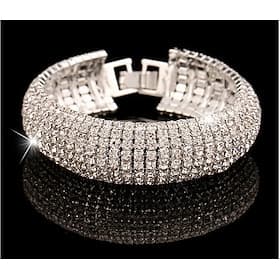 Women's Rhinestone Bracelet Golden Silver Classic Fashion Luxury Alloy Bracelet Jewelry  For Wedding Party Evening Gift dress to impress
