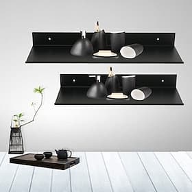 Wall-mounted Rack Bathroom Accessories Aluminum Black Bathroom Shelves Kitchen Wall Shelf Shower Storage Rack 30-50cm