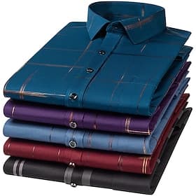 Herren Kleidhemd Bügelfreies Hemd Geschäft Arbeit Schwarz / Rot Schwarzgrau Schwarz Marineblau Langarm Quadrathals Sommer Bekleidung Druck