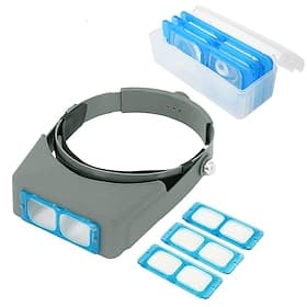 Double Lens Head Mounted Magnifier Eyewear Helmet Loupe Magnifying Glass Reading For Watch Tool Repair Educational Toys Gift