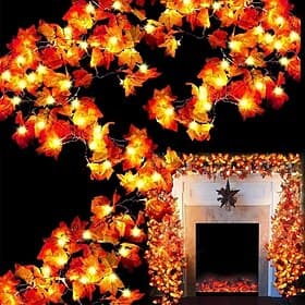 LED String Light Maple Leaf Fall LED Fairy String Lights 3M-20LEDs 1.5M-10LEDs Battery or USB Operation Garland Light /Halloween Party Home Garden Holiday Pati