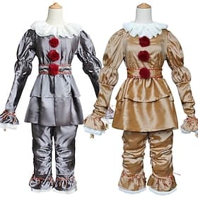 Carnival Costume Cosplay Costume Party Costume Masquerade Burlesque Clown Clown Pennywise It Outfits Cosplay Kid's Adults' Men's Women's Boys' Masquerade Mardi