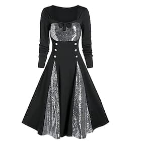 1950s Retro Vintage Flare Dress Polka dots Fancy Dress Women's Event / Party Bachelorette Party Festival Adults' Dress Homecoming Dresses Fall  Winter