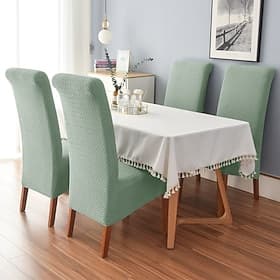 1/6pcs High back Dining Chair Covers, Stretch Chair Cover Burgundy Red Black Green Spandex Jacquard  High back Chair Protector Covers Seat Slipcover with Elast