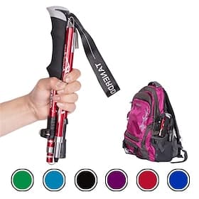 Adjust 5-section Trekking Pole Aluminum Alloy Foldable Ultra-light Telescopic Outdoor Hand-carrying Hiking Sticks Fold Trekking Poles Camping Portable Walking