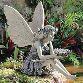 Gartenfee Figuren Harz Mädchen Statue Hof Villa Dekoration Home Desktop Tischfiguren Geburtstagsgeschenk Sitzende Fee Statue Harz Handwerk Landschaftsbau Garte