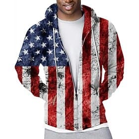4th of July 2026 250th Memorial Day Men's Streetwear Designer Graphic National Flag Hooded Long Sleeve Hoodie Sweatshirt Casual Outdoor Daily Sports Street