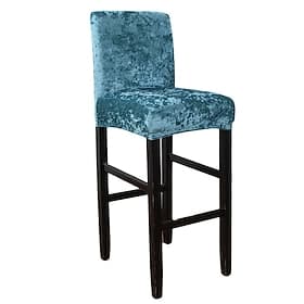 Velvet Bar Stool Covers Stretch, Burgundy Soft Non Slip Height Stool Covers with Elastic Bottom Removable Washable High Seat Chair Protectors for Dining Room K