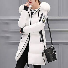 Women's Winter Jacket Puffer Jacket Parka Hoodie Jacket Street Daily Valentine's Day Winter Fall Regular Coat Regular Fit Warm Breathable Streetwear Casual St.