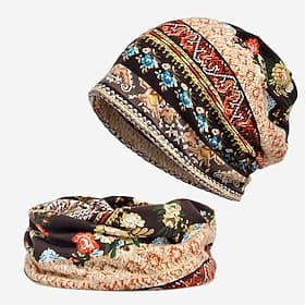 men's women's vintage floral beanie lightweight breathable skull cap slouchy thin beanie baggy hat for daily wear slouchy hip-hop soft running adult dwarf hats