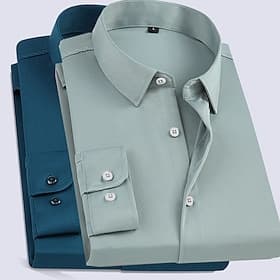 Homme Chemise Chemise à col Courbe Mariage Noir Blanche Jaune Rose Claire manche longue Col rabattu Printemps  Automne Vêtement Tenue
