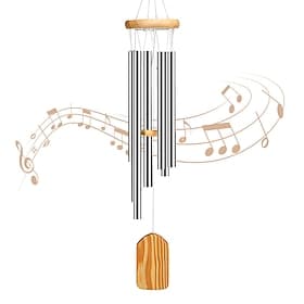 Wind Chimes with 6 Aluminum Tubes Wooden Wind Bell Memorial Wind Chimes Best Gift Chimes Decor for Garden Patio Outdoor Hanging Decor