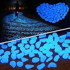 90pcs/pack Outdoor Yard Luminous Stones Garden Pebbles Glow In Dark Fish Tank Aquarium Decoration Natural Crystals Rocks