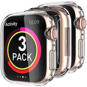 3 Pack Waterproof Apple Watch Case For Series 7 / SE / 6/5/4/3/2/1 Apple Watch Screen Protector Full Coverage TPU Cover 38mm 42mm 44mm 40mm 41mm 45mm